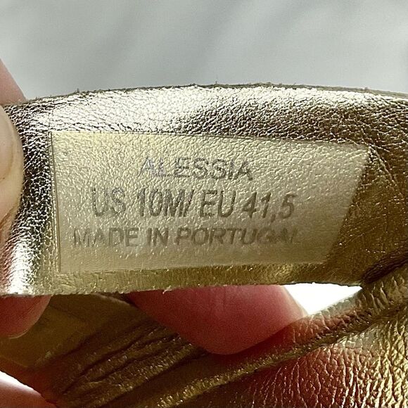 Bruno Magli Gold Leather Slide Sandal Alessia Sz 41.5 New - Picture 6 of 10